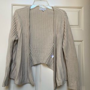 Gap open drapey cable knit sweater oatmeal size medium